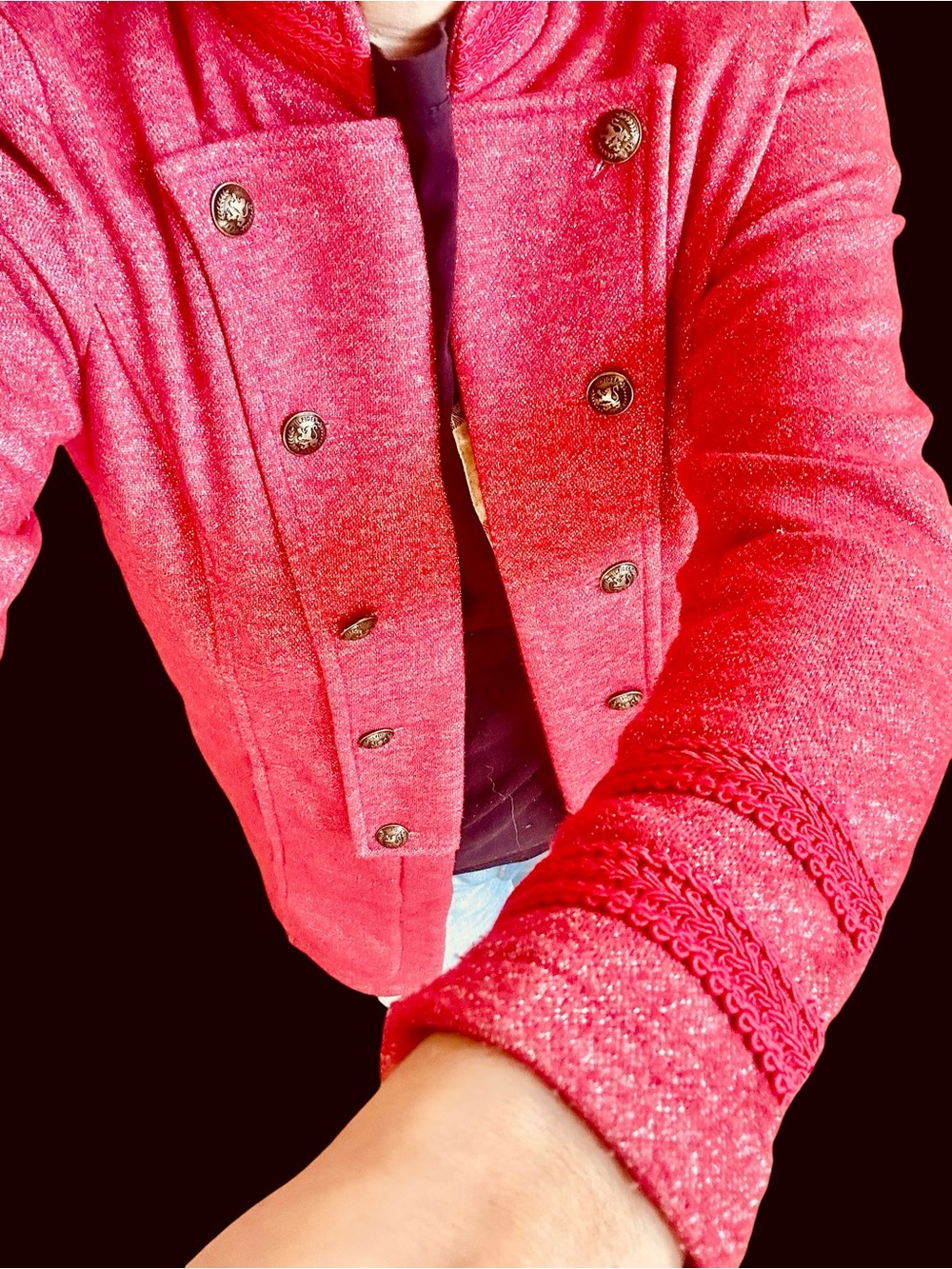Tommy Hilfiger Berry sparkly Duster open jacket XS-S